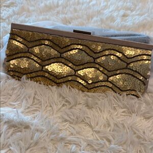 Banana Republic Gold Sequin Evening Clutch